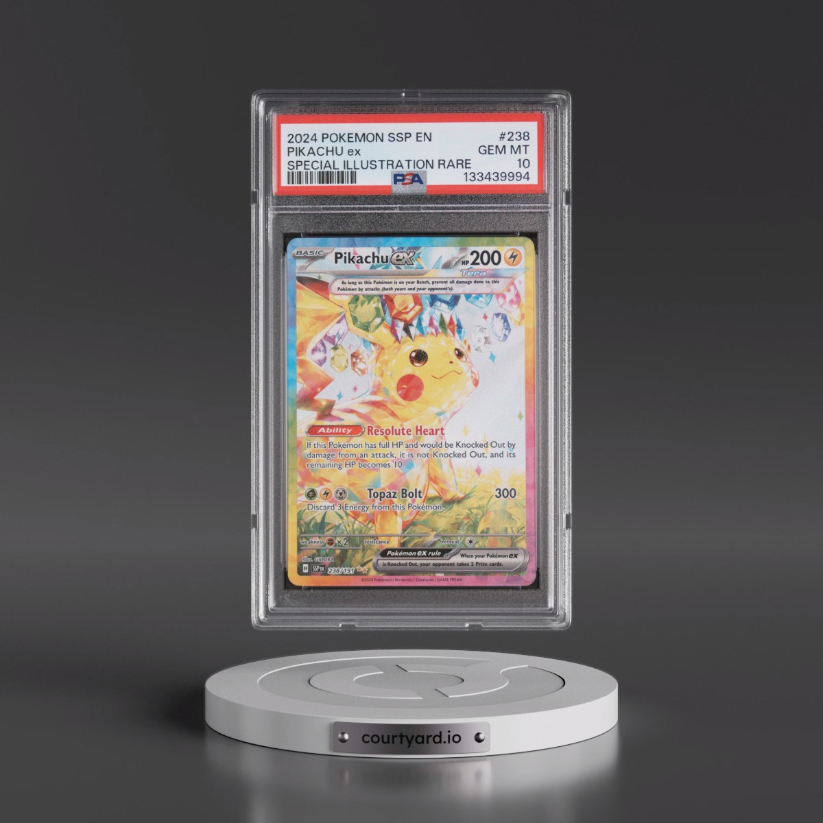 2024 Pokémon Ssp EN-Surging Sparks #238 Pikachu EX - Holo Special Illustration Rare (PSA 10 GEM MINT)