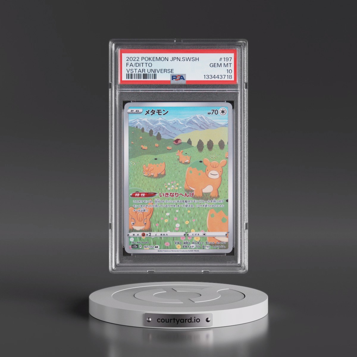 2022 Pokémon Sword & Shield Vstar Universe #197 Ditto - Full Art (PSA 10 GEM MINT)