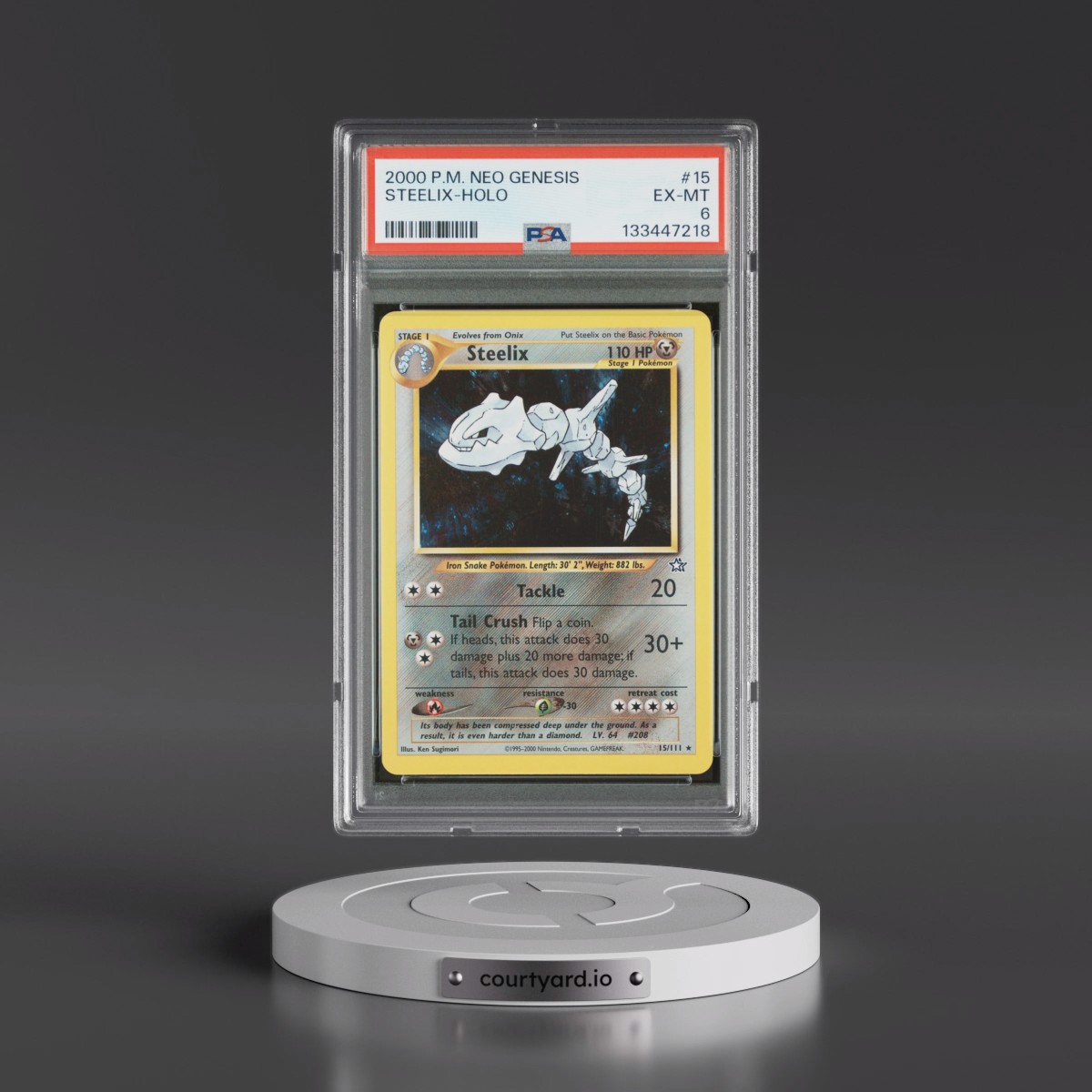 2000 Pokémon Neo Genesis #15 Steelix - Holo (PSA 6 EX-MT)