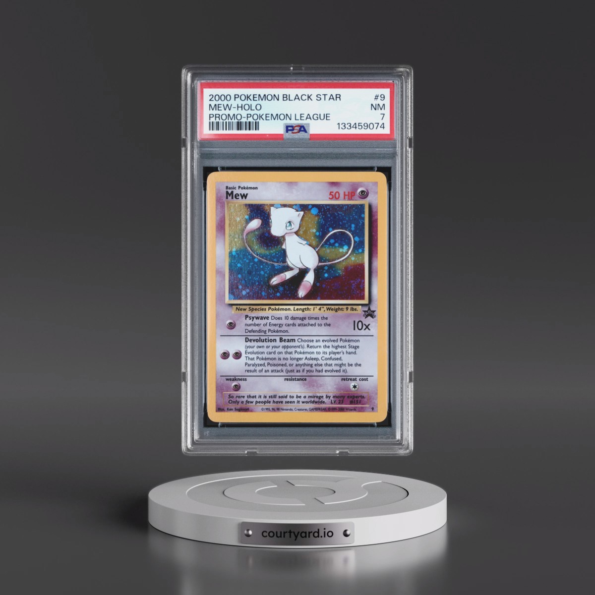2000 Pokémon Promo Black Star #9 Mew - Holo Pokemon League (PSA 7 NM)