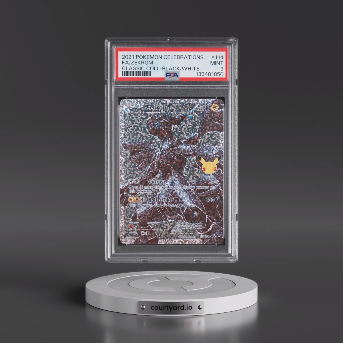 2021 Pokémon Celebrations Classic Collection #114 Zekrom - Full Art (PSA 9 MINT)
