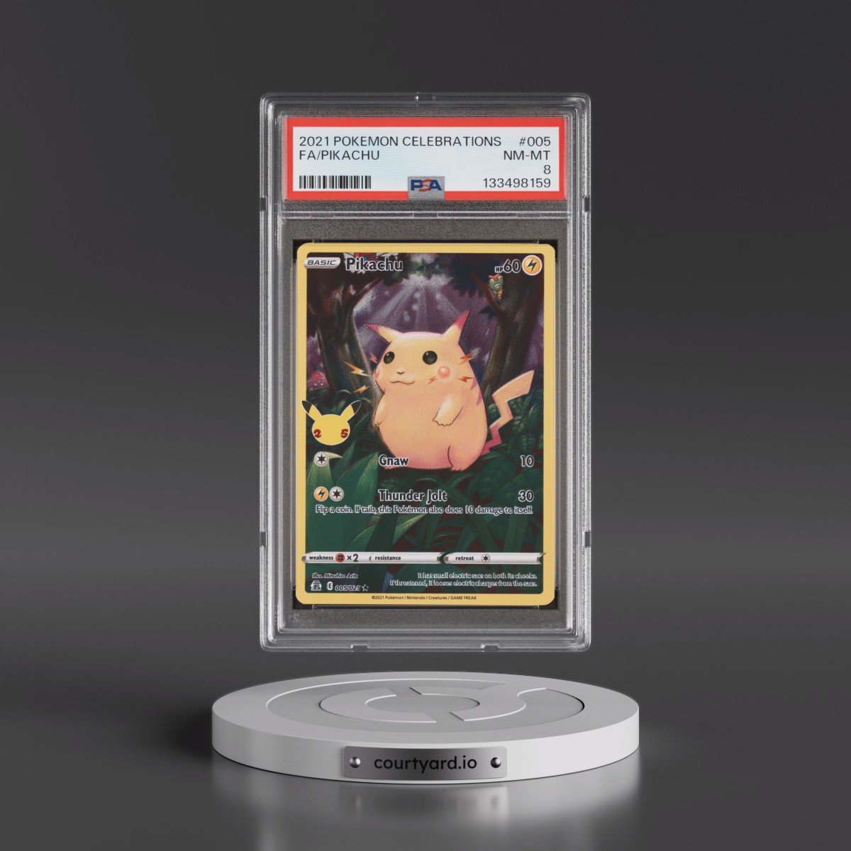 2021 Pokémon Celebrations #005 Pikachu - Full Art (PSA 8 NM-MT)