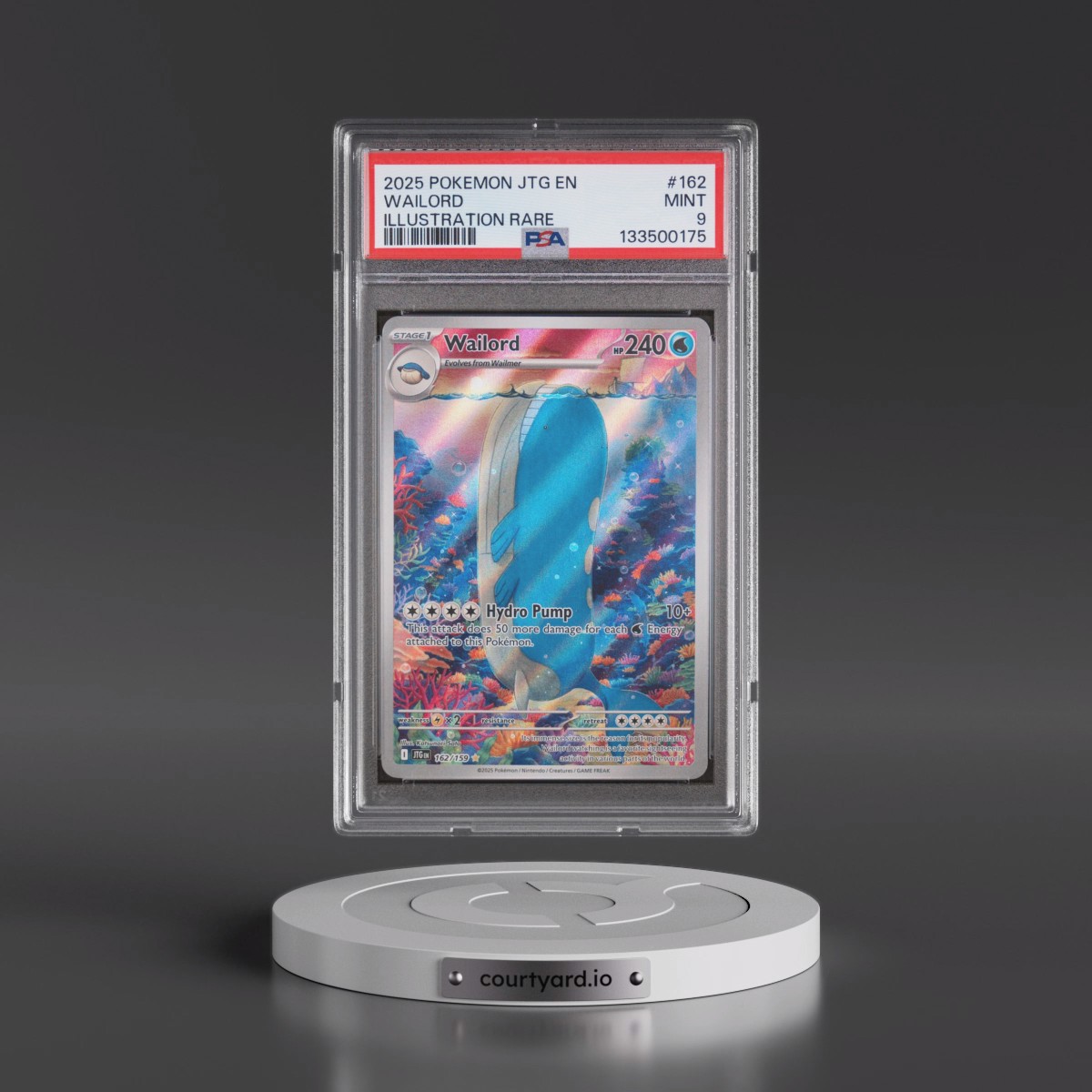2025 Pokémon Jtg EN-Journey Together #162 Wailord - Illustration Rare (PSA 9 MINT)