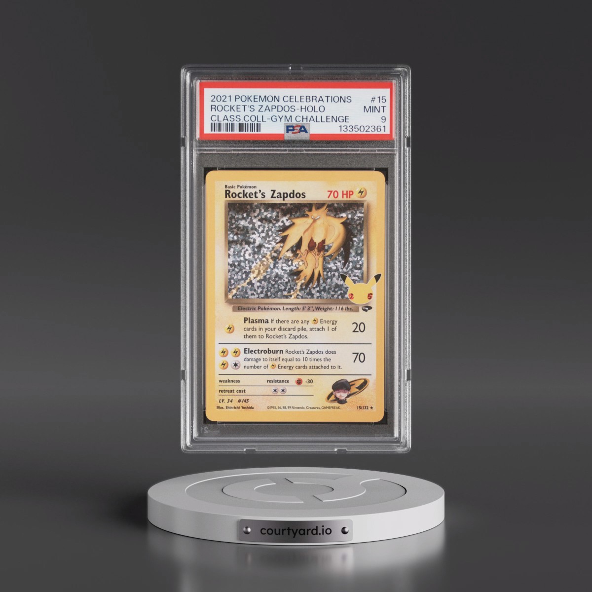 2021 Pokémon Celebrations Classic Collection #15 Rocket's Zapdos - Holo (PSA 9 MINT)