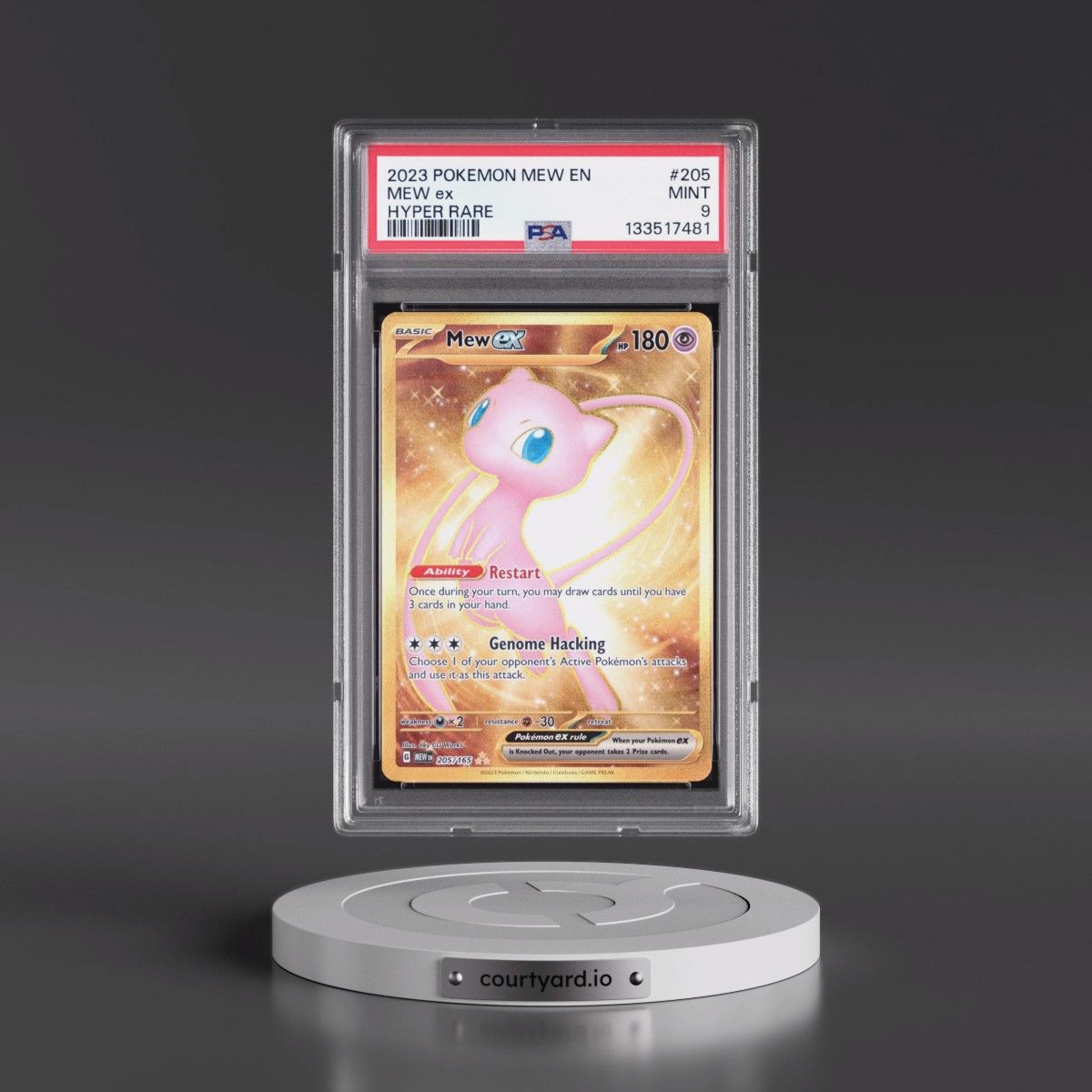 2023 Pokémon Mew EN-151 #205 Mew EX - Holo Hyper Rare (PSA 9 MINT)