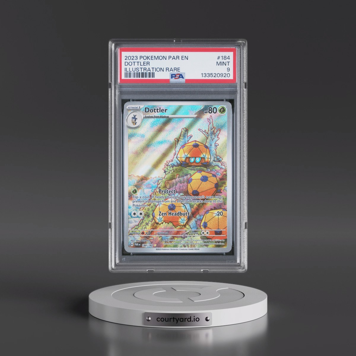 2023 Pokémon Par EN-Paradox Rift #184 Dottler - Illustration Rare (PSA 9 MINT)
