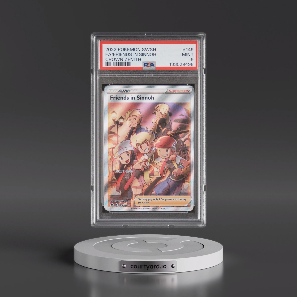 2023 Pokémon Sword and Shield Crown Zenith #149 Friends in Sinnoh - Full Art (PSA 9 MINT)