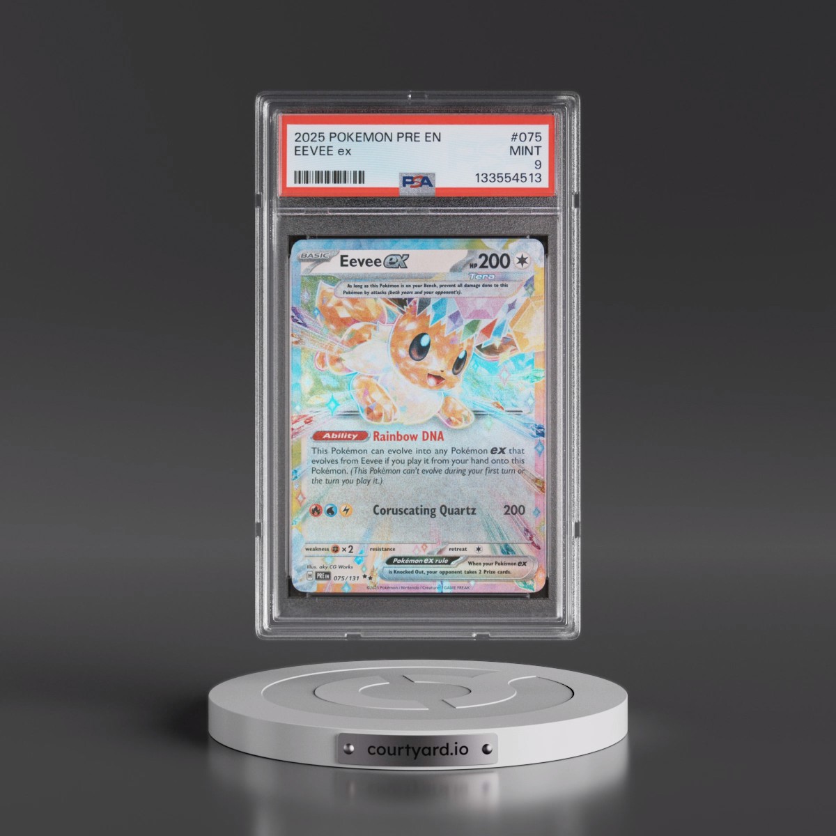 2025 Pokémon Pre EN-Prismatic Evolutions #075 Eevee EX - Holo (PSA 9 MINT)