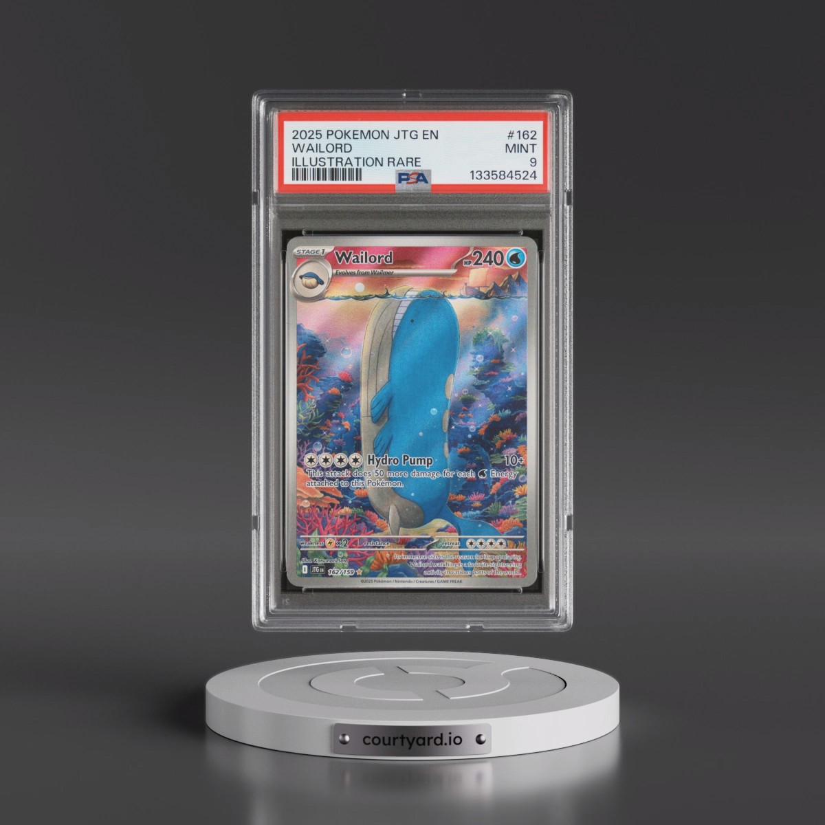 2025 Pokémon Jtg EN-Journey Together #162 Wailord - Illustration Rare (PSA 9 MINT)