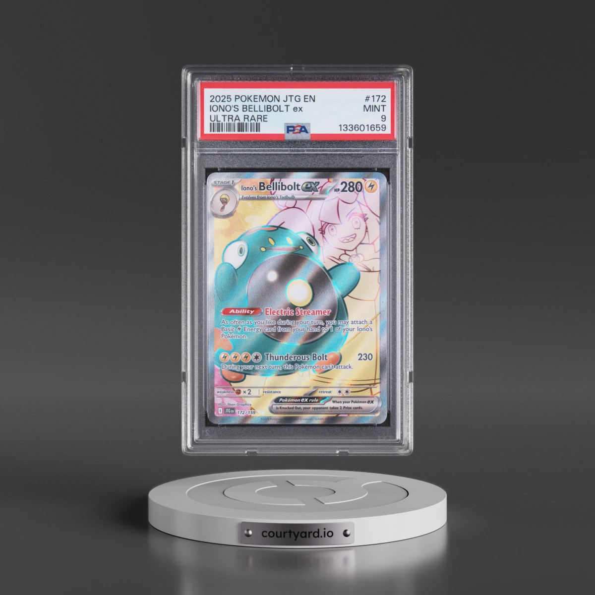 2025 Pokémon Jtg EN-Journey Together Iono's Bellibolt EX - Holo Ultra Rare #172 PSA 9