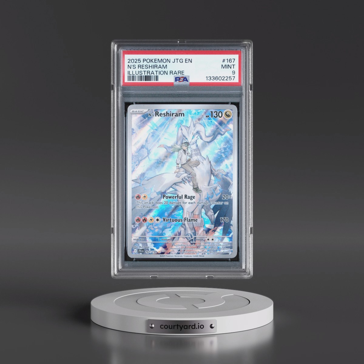 2025 Pokémon Jtg EN-Journey Together #167 N's Reshiram - Illustration Rare (PSA 9 MINT)