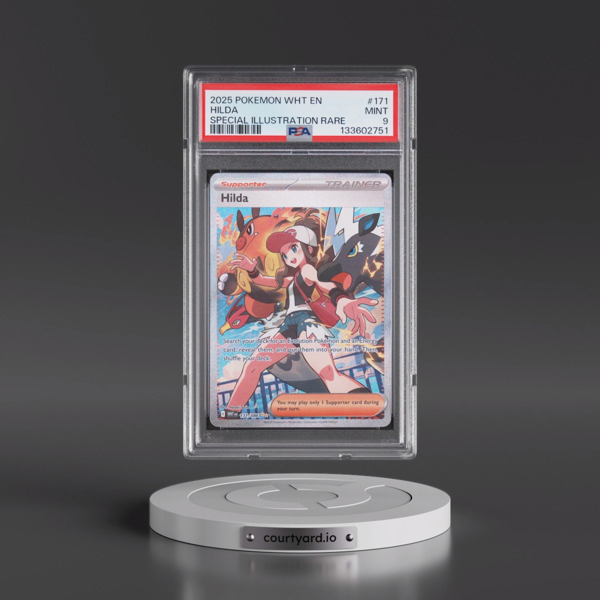 2025 Pokémon Wht EN-White Flare #171 Hilda - Special Illustration Rare (PSA 9 MINT)