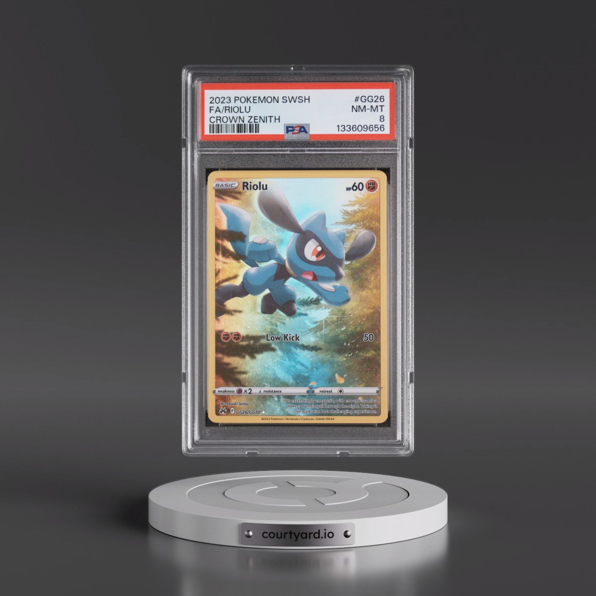 2023 Pokémon Sword and Shield Crown Zenith #GG26 Riolu - Full Art (PSA 8 NM-MT)