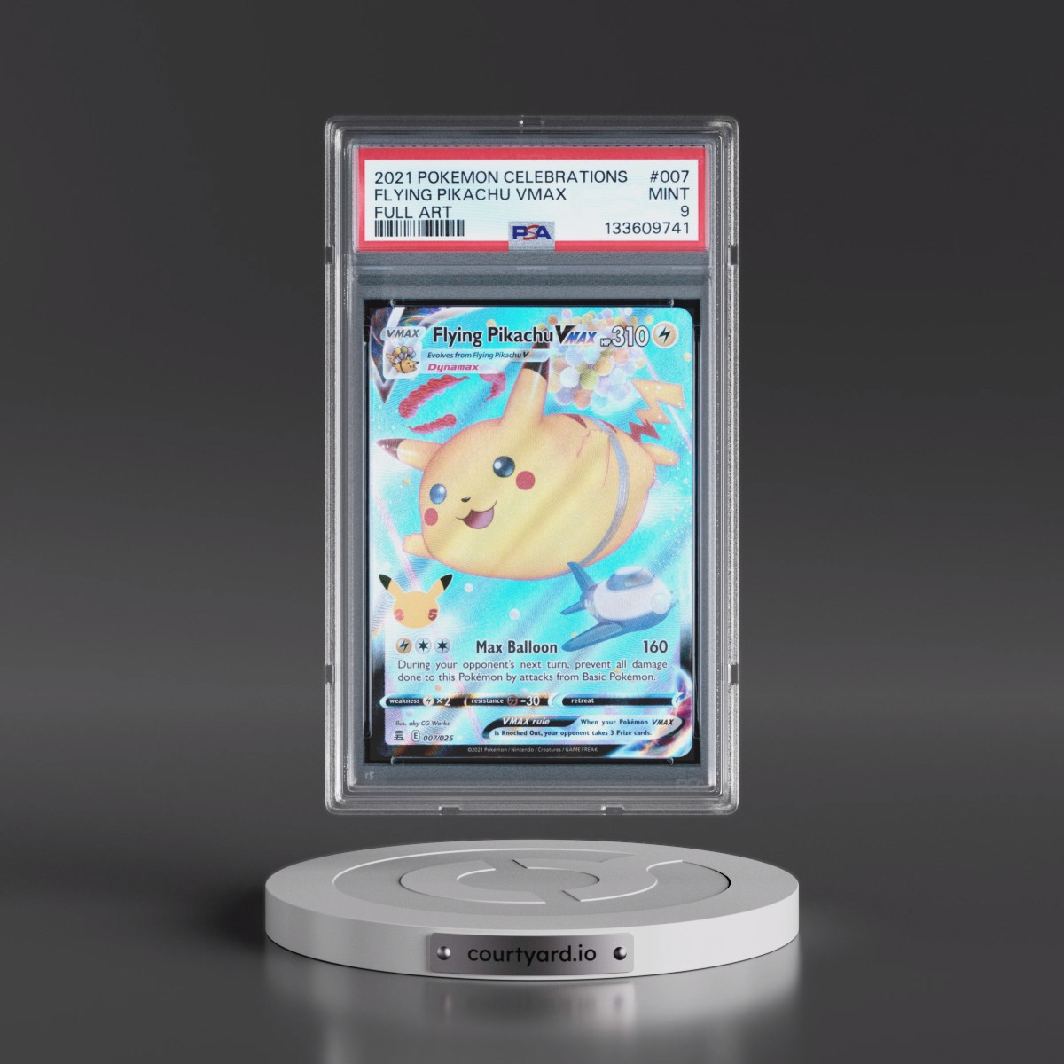 2021 Pokémon Celebrations #007 Flying Pikachu Vmax - Full Art (PSA 9 MINT)