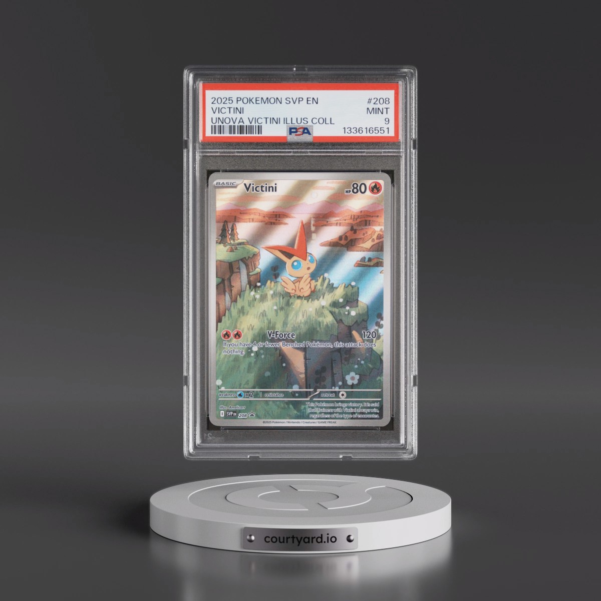 2025 Pokémon Svp EN-SV Black Star Promo #208 Victini - Unova Victini Illustration Collection (PSA 9 MINT)