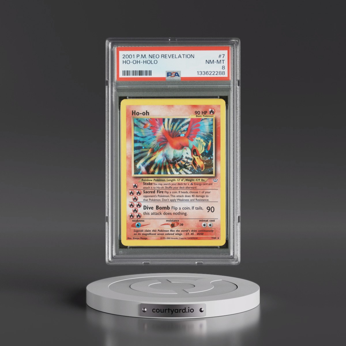 2001 Pokémon Neo Revelation #7 HO-Oh - Holo (PSA 8 NM-MT)