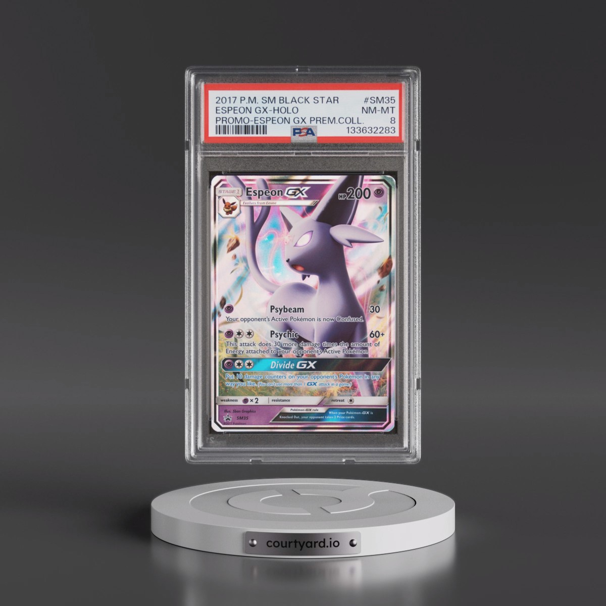 2017 Pokémon SM Black Star Promo #SM35 Espeon GX - Holo Holo Espeon GX Premium Collection (PSA 8 NM-MT)