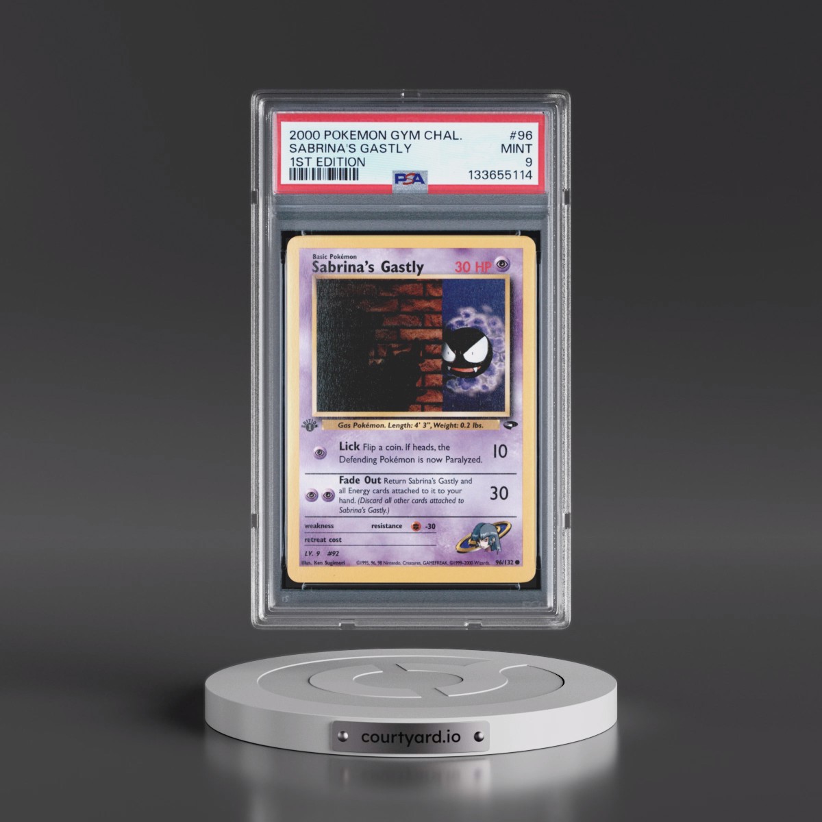 2000 Pokémon Gym Challenge #96 Sabrina's Gastly - 1st Edition (PSA 9 MINT)