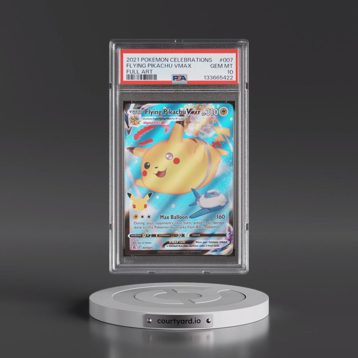2021 Pokémon Celebrations #007 Flying Pikachu Vmax - Full Art (PSA 10 GEM MINT)