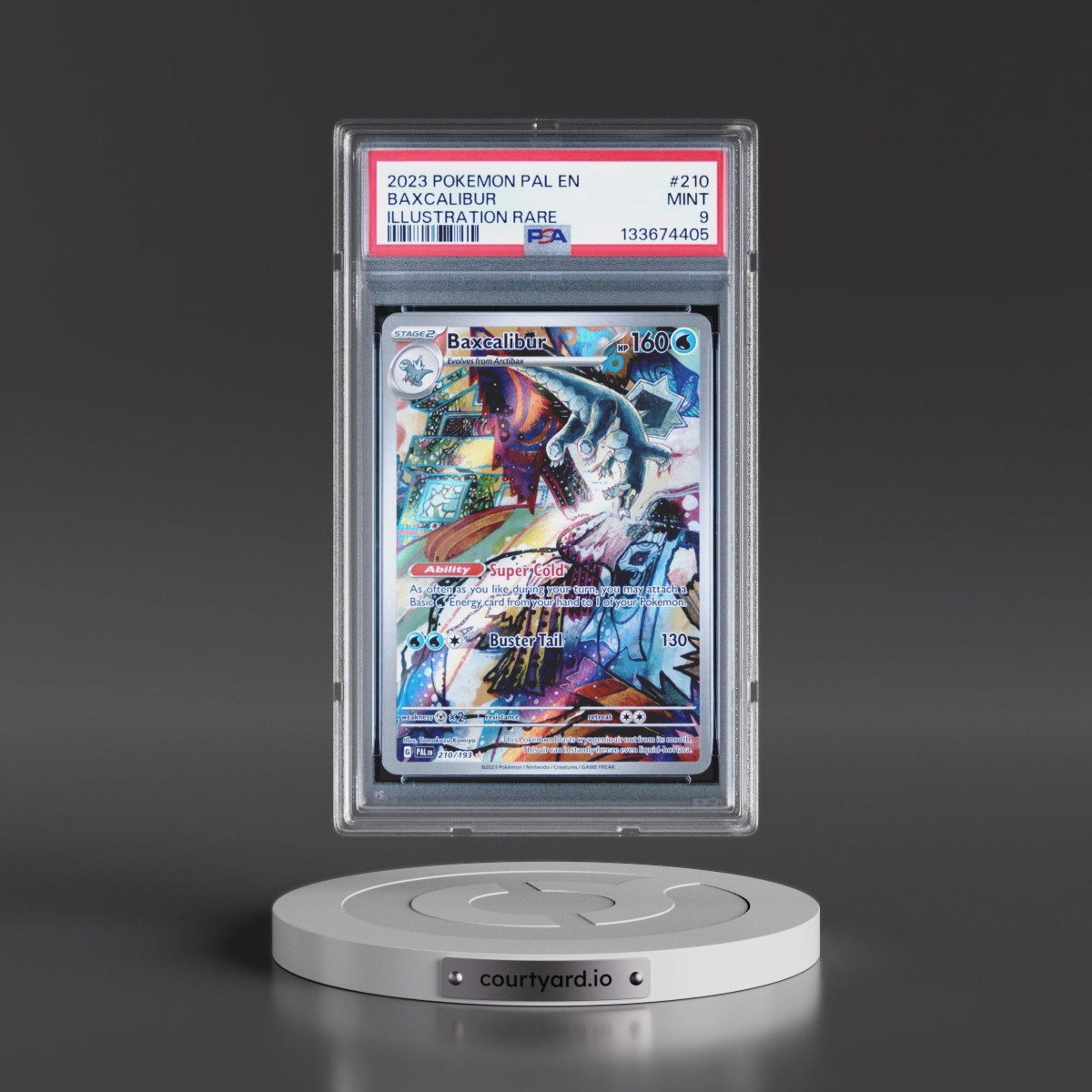 2023 Pokémon Pal EN-Paldea Evolved #210 Baxcalibur - Illustration Rare (PSA 9 MINT)