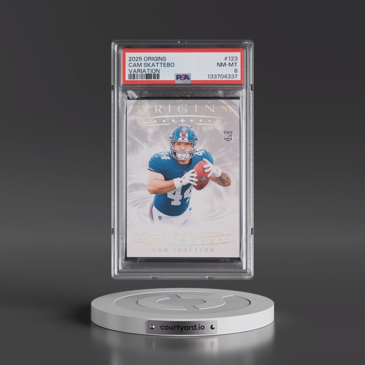 2025 Panini Origins #123 Cam Skattebo - Variation (PSA 8 NM-MT)