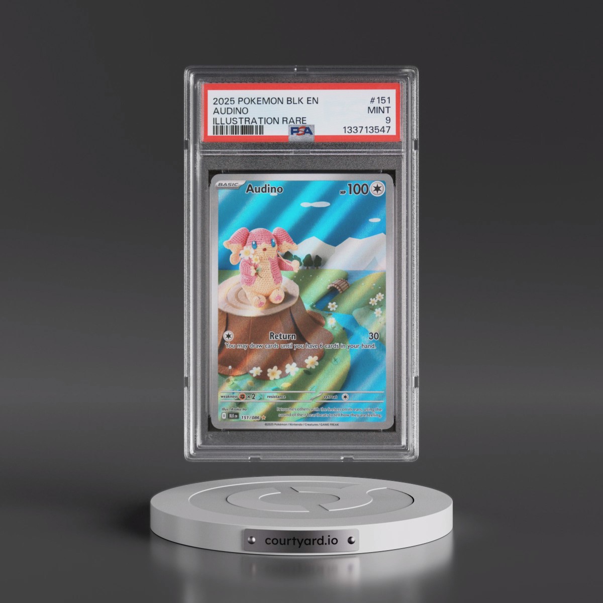 2025 Pokémon Blk EN-Black Bolt #151 Audino - Illustration Rare (PSA 9 MINT)