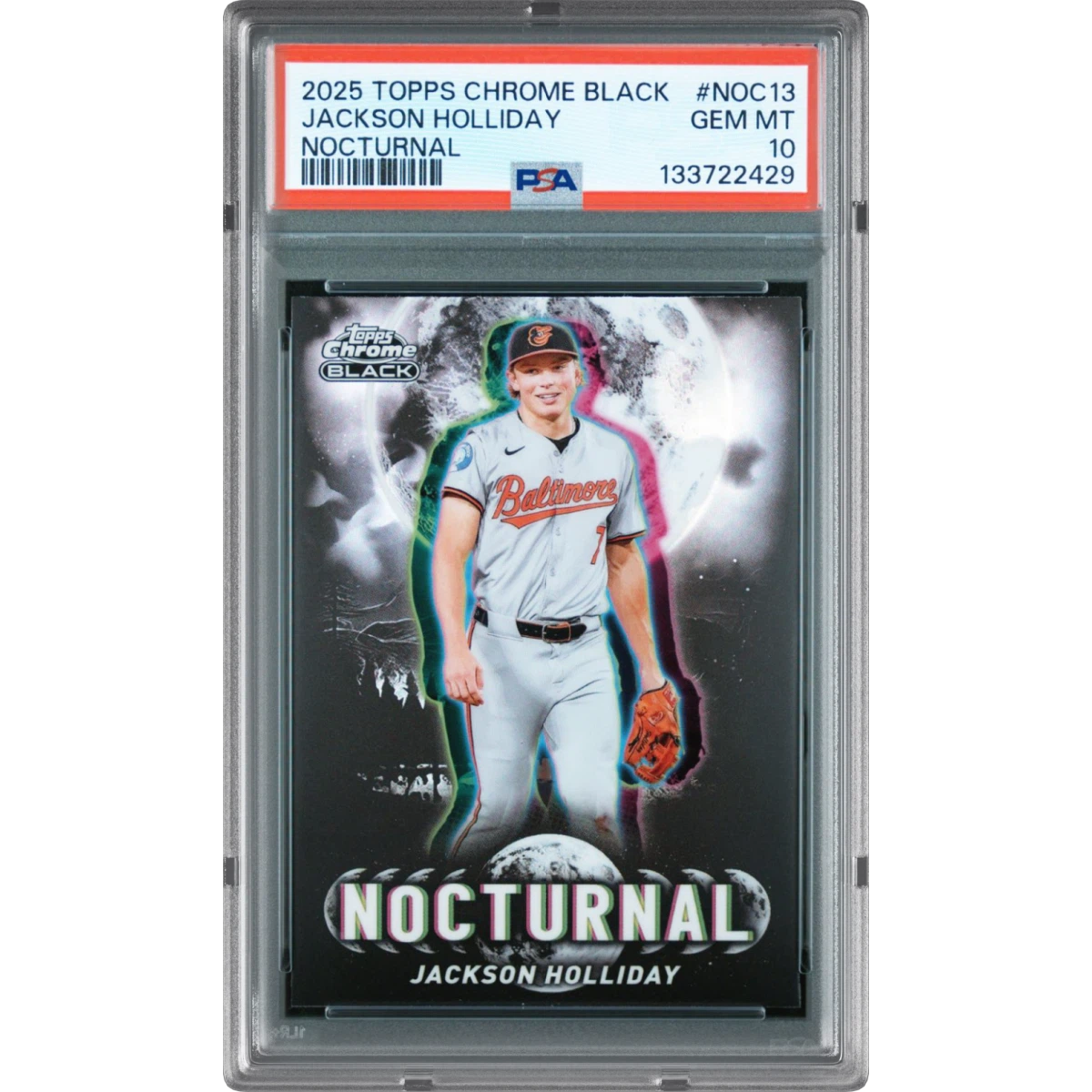 2025 Topps Chrome Black Nocturnal #NOC13 Jackson Holliday (PSA 10 GEM MINT)