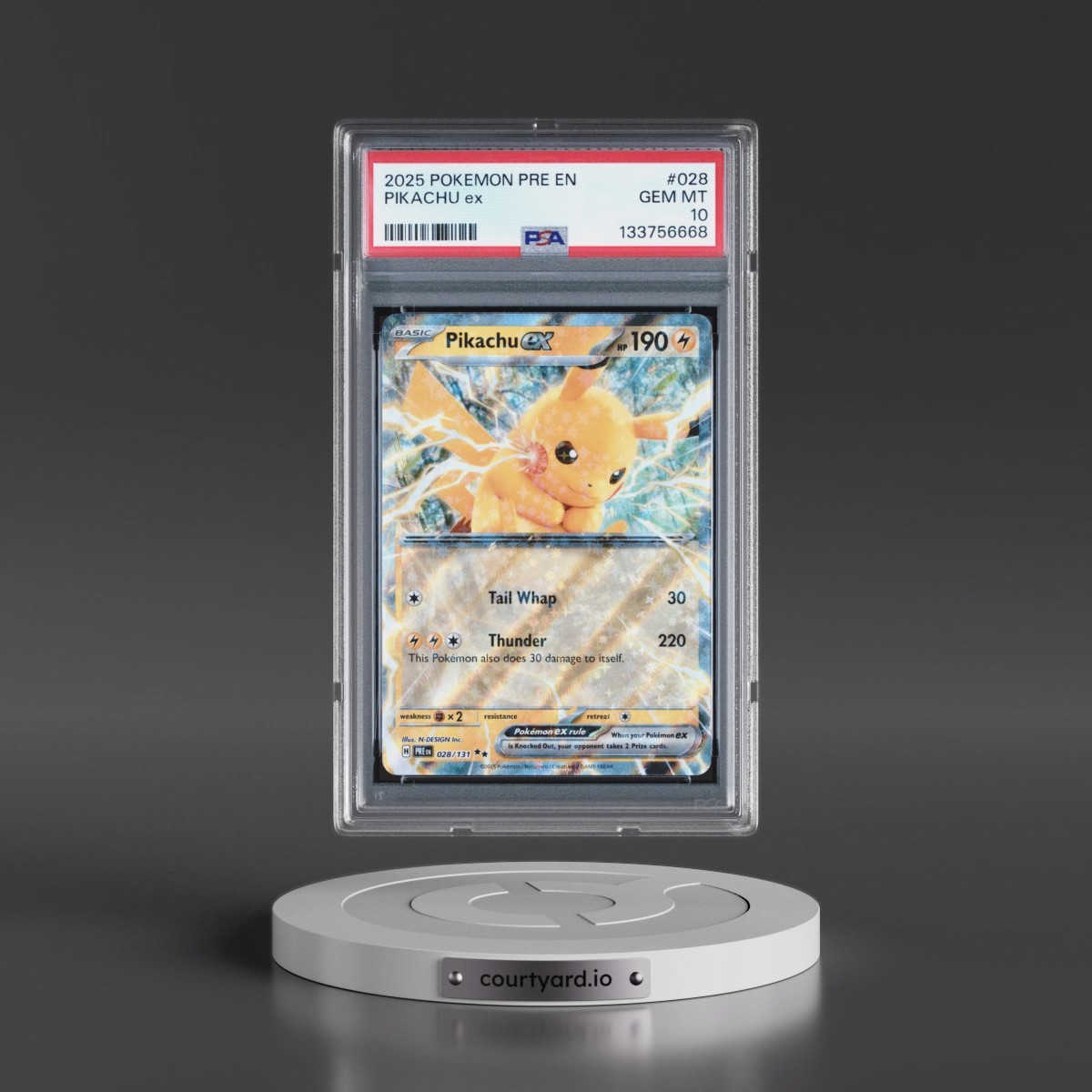 2025 Pokémon Pre EN-Prismatic Evolutions #028 Pikachu EX - Holo (PSA 10 GEM MINT)