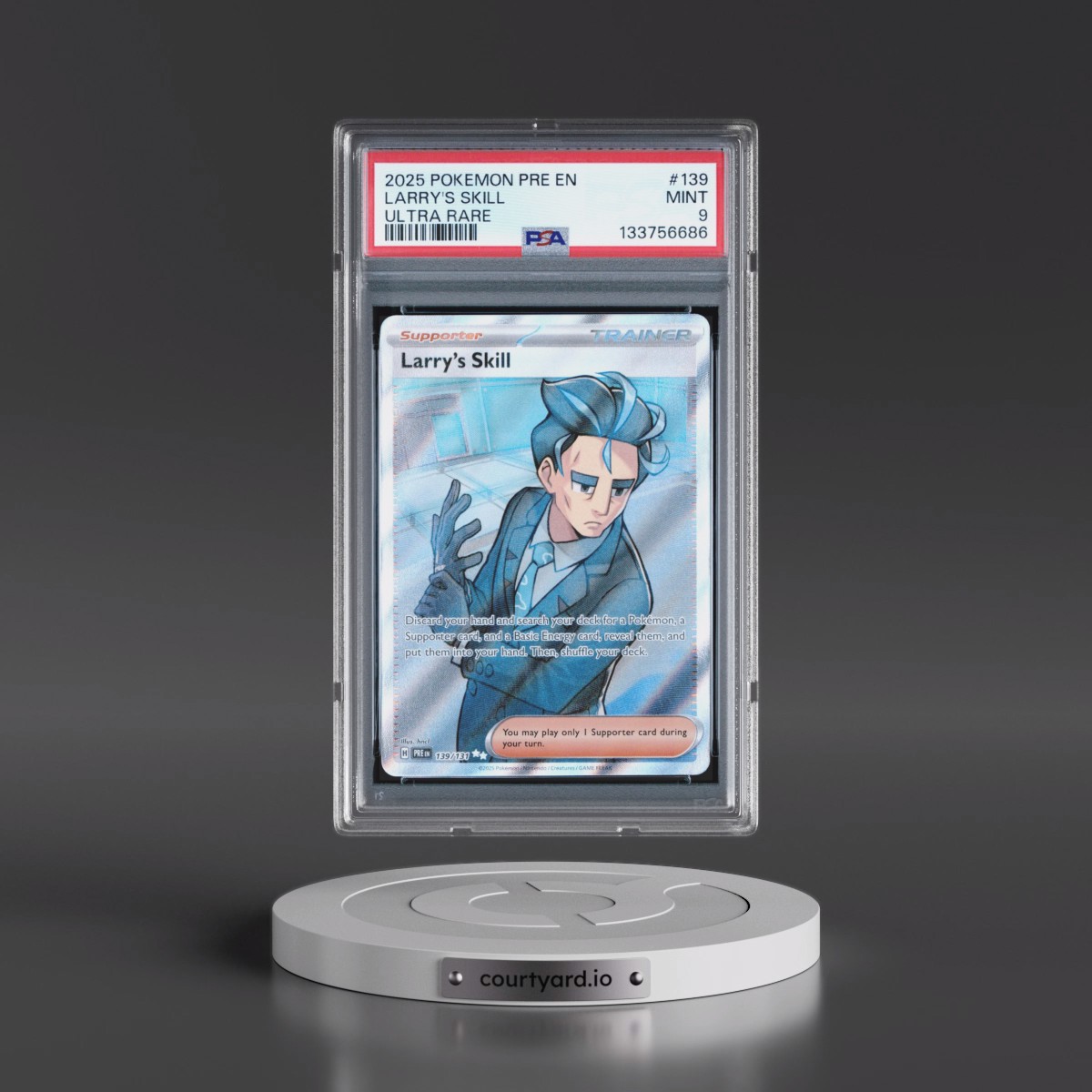 2025 Pokémon Pre EN-Prismatic Evolutions #139 Larry's Skill - Ultra Rare (PSA 9 MINT)