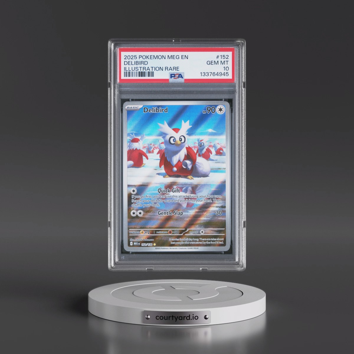 2025 Pokémon Meg EN-Mega Evolution #152 Delibird - Illustration Rare (PSA 10 GEM MINT)
