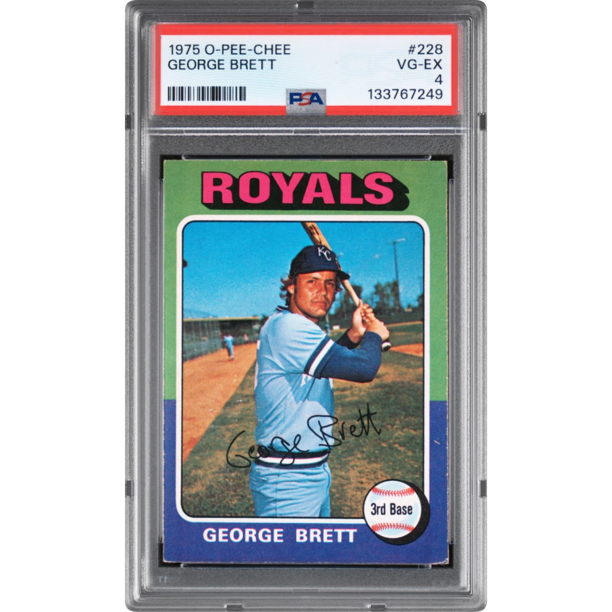1975 O-Pee-Chee #228 George Brett (PSA 4 VG-EX)