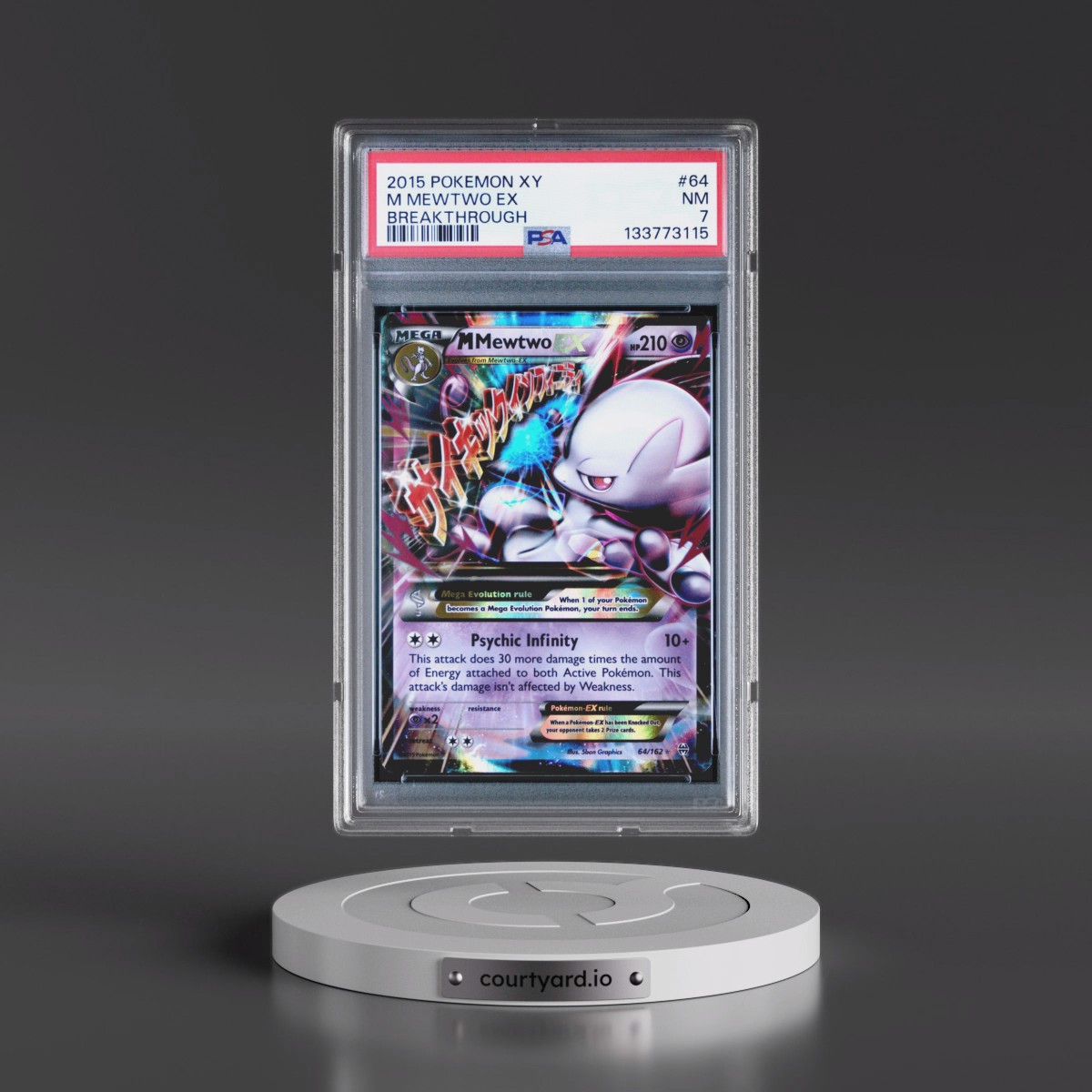 2015 Pokémon XY Breakthrough #64 M Mewtwo EX - Holo (PSA 7 NM)