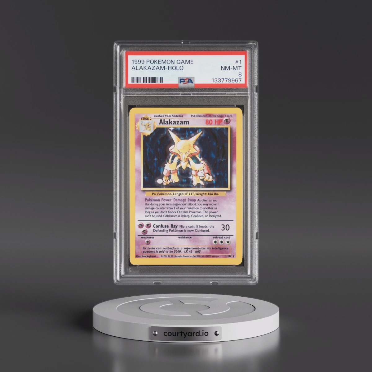 1999 Pokémon Game #1 Alakazam - Holo (PSA 8 NM-MT)