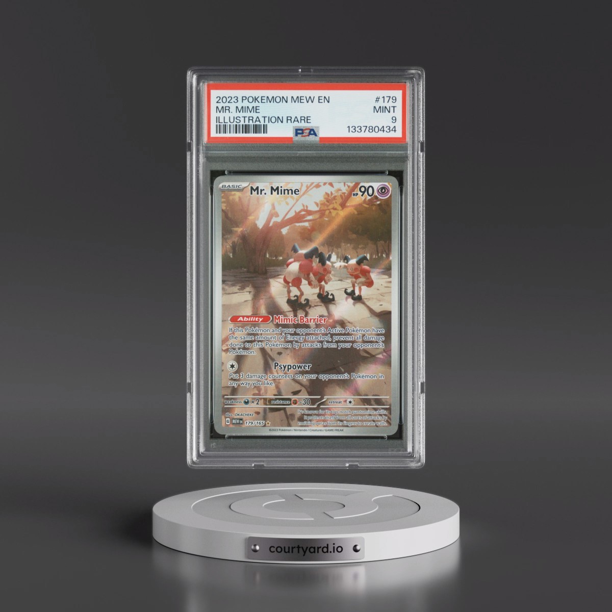 2023 Pokémon Mew EN-151 #179 Mr. Mime - Illustration Rare (PSA 9 MINT)