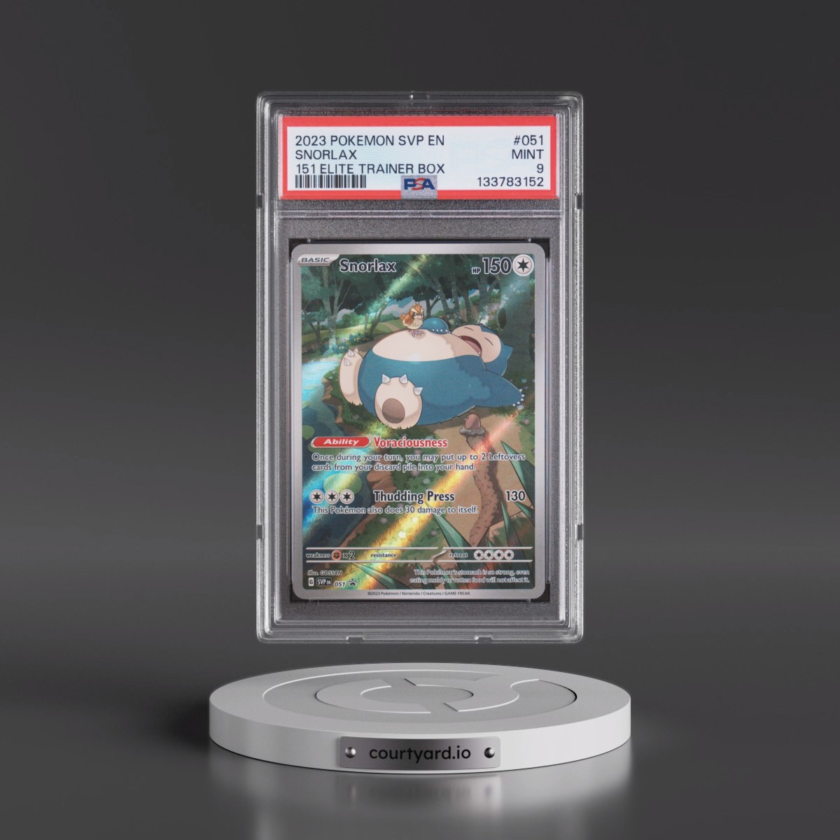 2023 Pokémon Svp EN-SV Black Star Promo #051 Snorlax - 151 Elite Trainer Box (PSA 9 MINT)