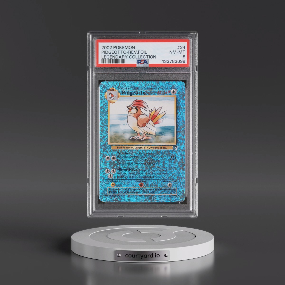 2002 Pokémon Legendary Collection #34 Pidgeotto - Reverse Foil (PSA 8 NM-MT)