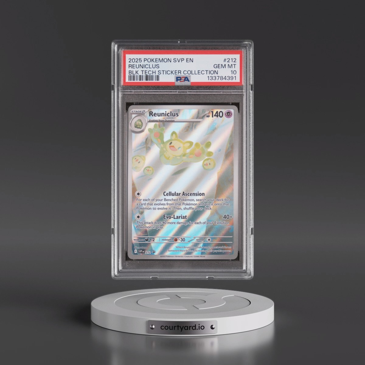2025 Pokémon Svp EN-SV Black Star Promo #212 Reuniclus - Black Bolt Tech Sticker Collection (PSA 10 GEM MINT)