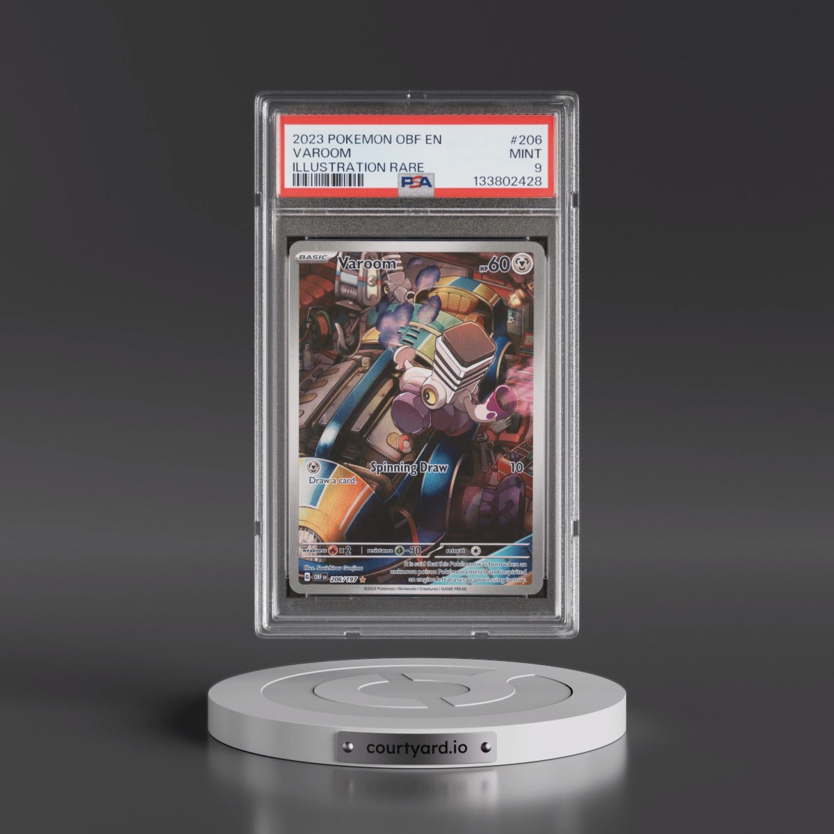 2023 Pokémon Obf EN-Obsidian Flames #206 Varoom - Illustration Rare (PSA 9 MINT)