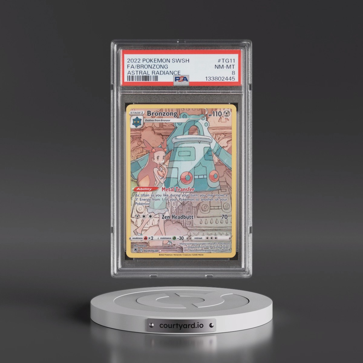 2022 Pokémon Sword & Shield Astral Radiance #TG11 Bronzong - Full Art (PSA 8 NM-MT)