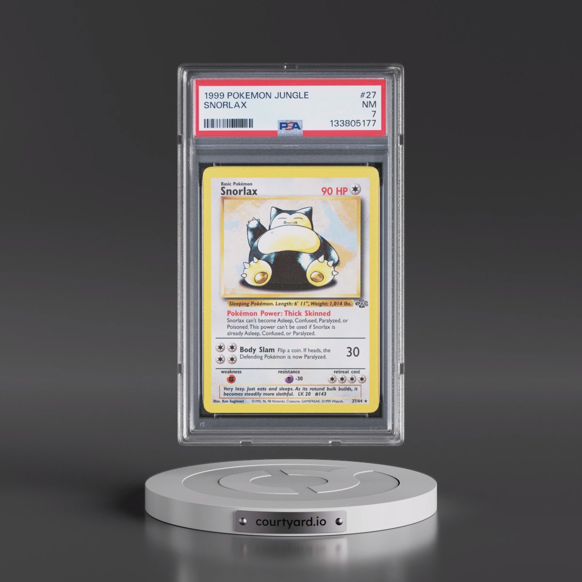 1999 Pokémon Jungle #27 Snorlax (PSA 7 NM)