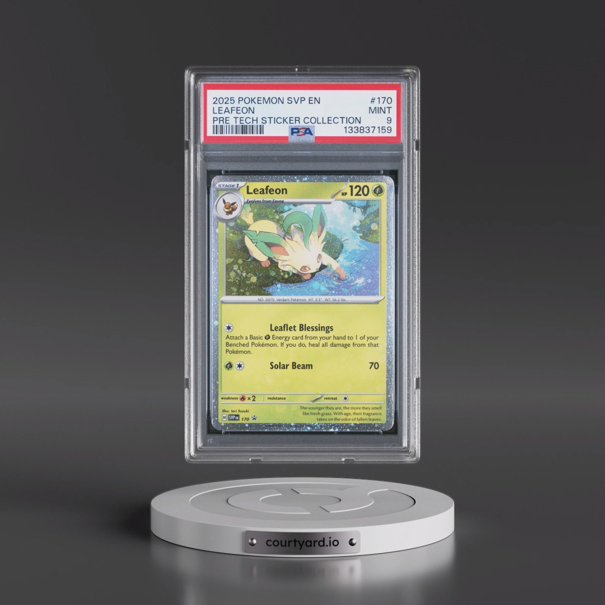 2025 Pokémon Svp EN-SV Black Star Promo #170 Leafeon - Prismatic Evolutions Tech Sticker Collection (PSA 9 MINT)
