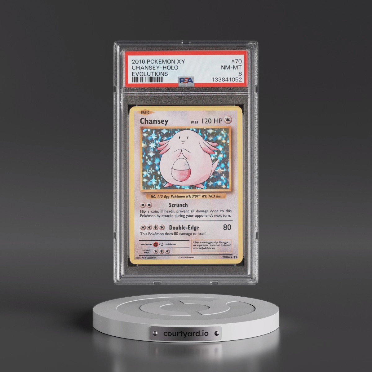2016 Pokémon XY Evolutions #70 Chansey - Holo (PSA 8 NM-MT)