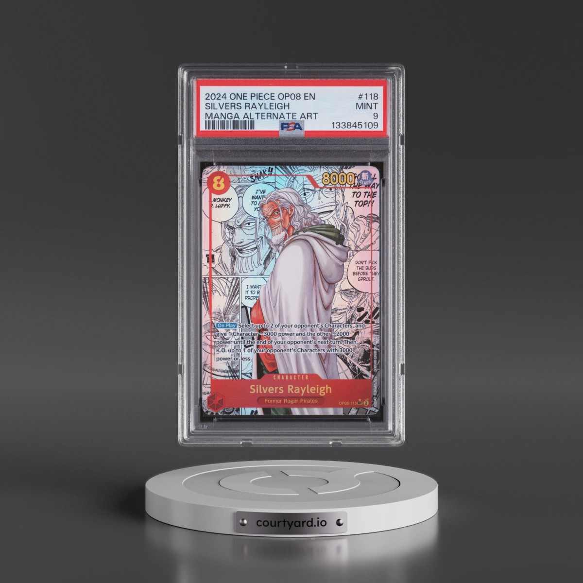 2024 One Piece OP08-Two Legends #118 Silvers Rayleigh - Manga Alternate Art (PSA 9 MINT)