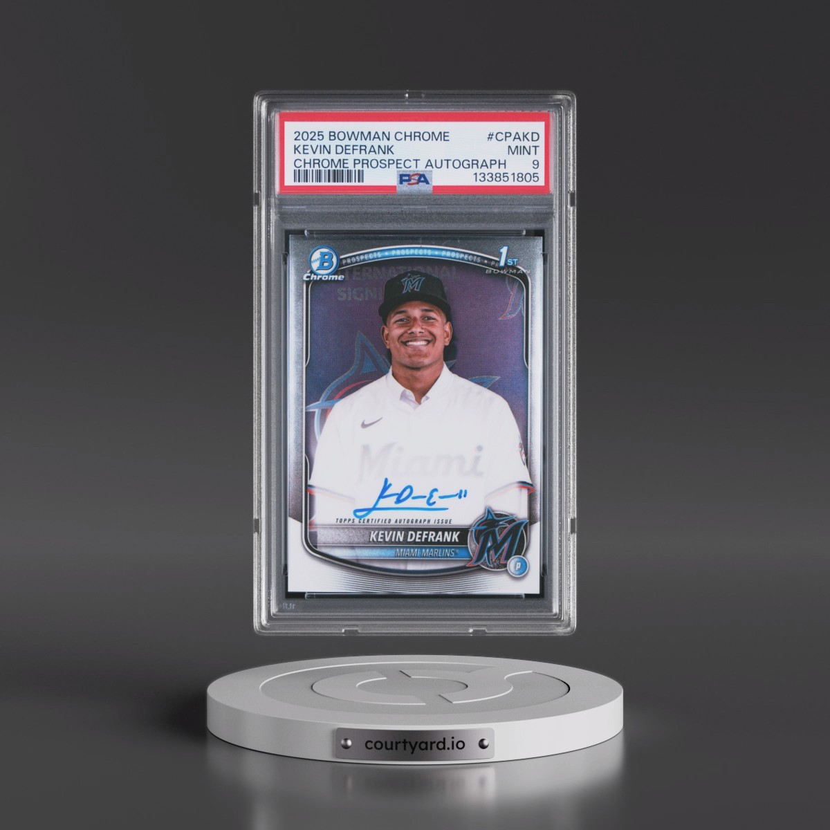 2025 Bowman Chrome Prospect Autographs Kevin Defrank #CPAKD PSA 9