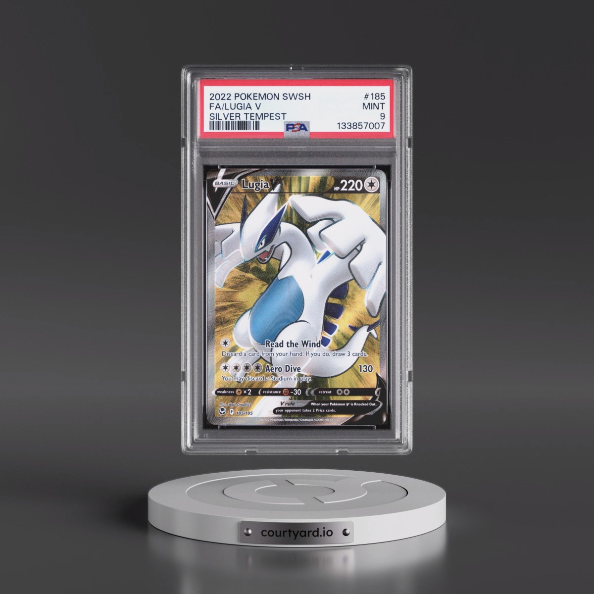 2022 Pokémon Sword & Shield Silver Tempest #185 Lugia V - Holo Full Art (PSA 9 MINT)