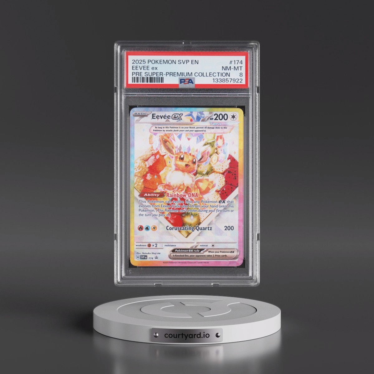 2025 Pokémon Svp EN-SV Black Star Promo Eevee EX - Holo Prismatic Evolutions Super-Premium Collection #174 PSA 8