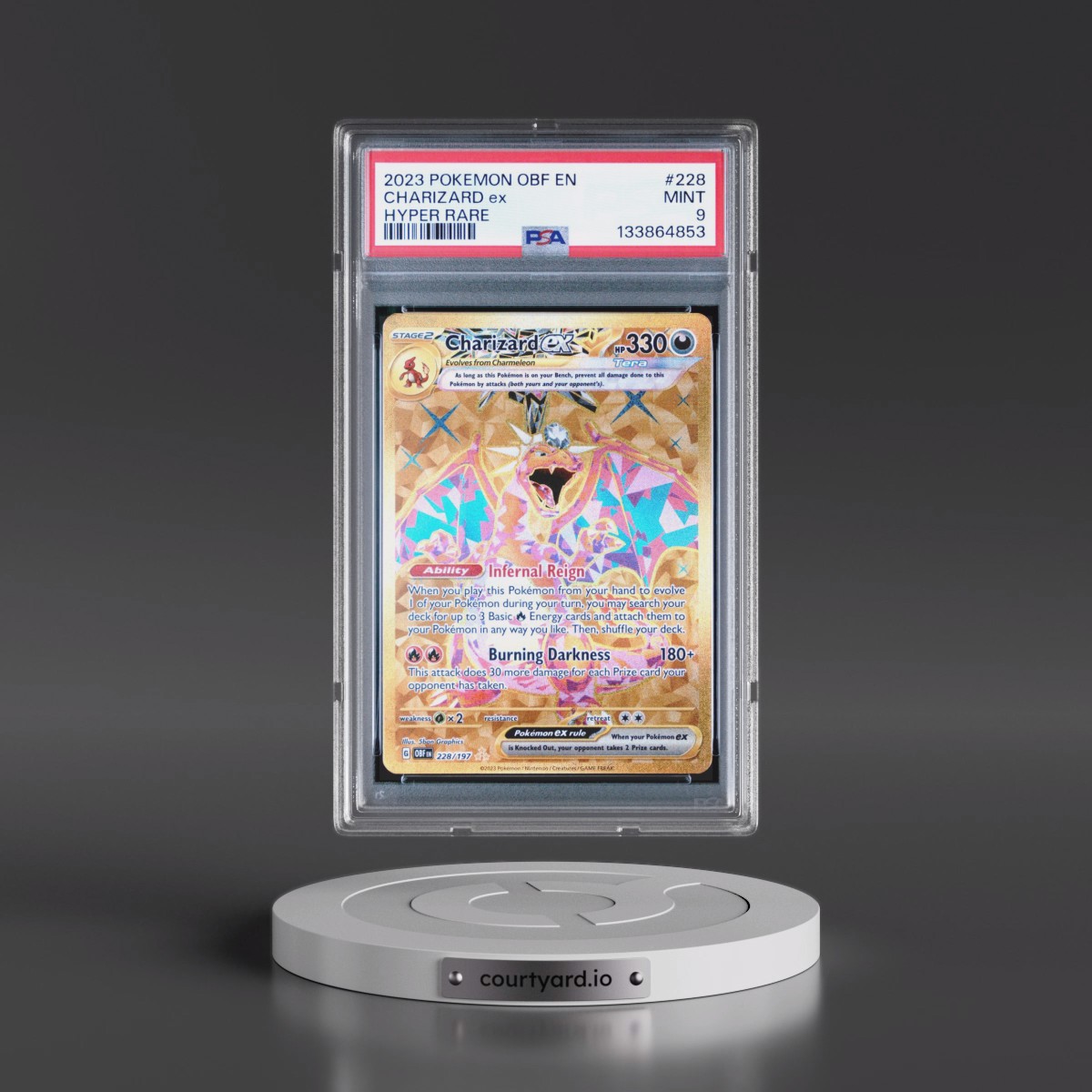 2023 Pokémon Obf EN-Obsidian Flames #228 Charizard EX - Holo Hyper Rare (PSA 9 MINT)
