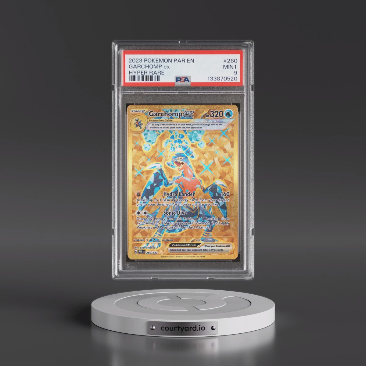 2023 Pokémon Par EN-Paradox Rift #260 Garchomp EX - Holo Hyper Rare (PSA 9 MINT)