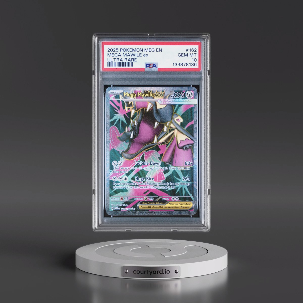 2025 Pokémon Meg EN-Mega Evolution #162 Mega Mawile EX - Holo Ultra Rare (PSA 10 GEM MINT)