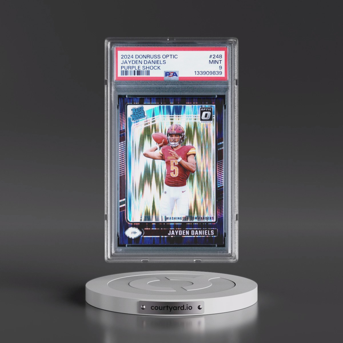 2024 Panini Donruss Optic #248 Jayden Daniels - Purple Shock (PSA 9 MINT)